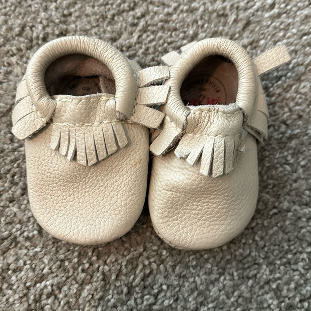 Freshly picked Tan size 2 moccasins